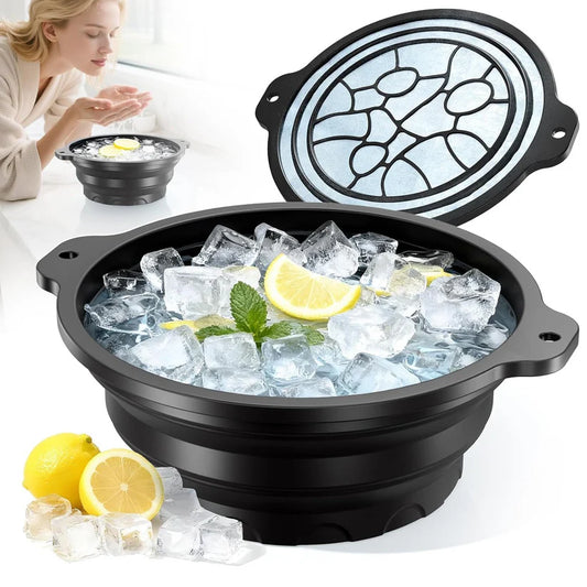 Aforword Silicone Face Bowl for Ice with Built-In Icetray | Cold Plunge Therapy, Skin Tightening & Acne Relief – Portable Spa Tool for Home & Travel