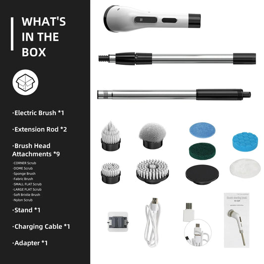 Aforword 9-in-1 Cordless Electric Spin Scrubber | Powerful Cleaning Mop with Extension Handle