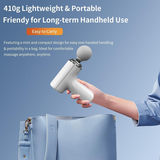 Aforword Massage Gun, Portable Muscle Massage Gun with 6 Speeds, Percussion Massager with 4 Heads, Mini Massage Gun for Body, Back, Neck, Shoulder