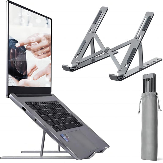 Aforword Adjustable Aluminium Laptop Stand – Foldable Portable Desk Stand for Laptop & Tablet