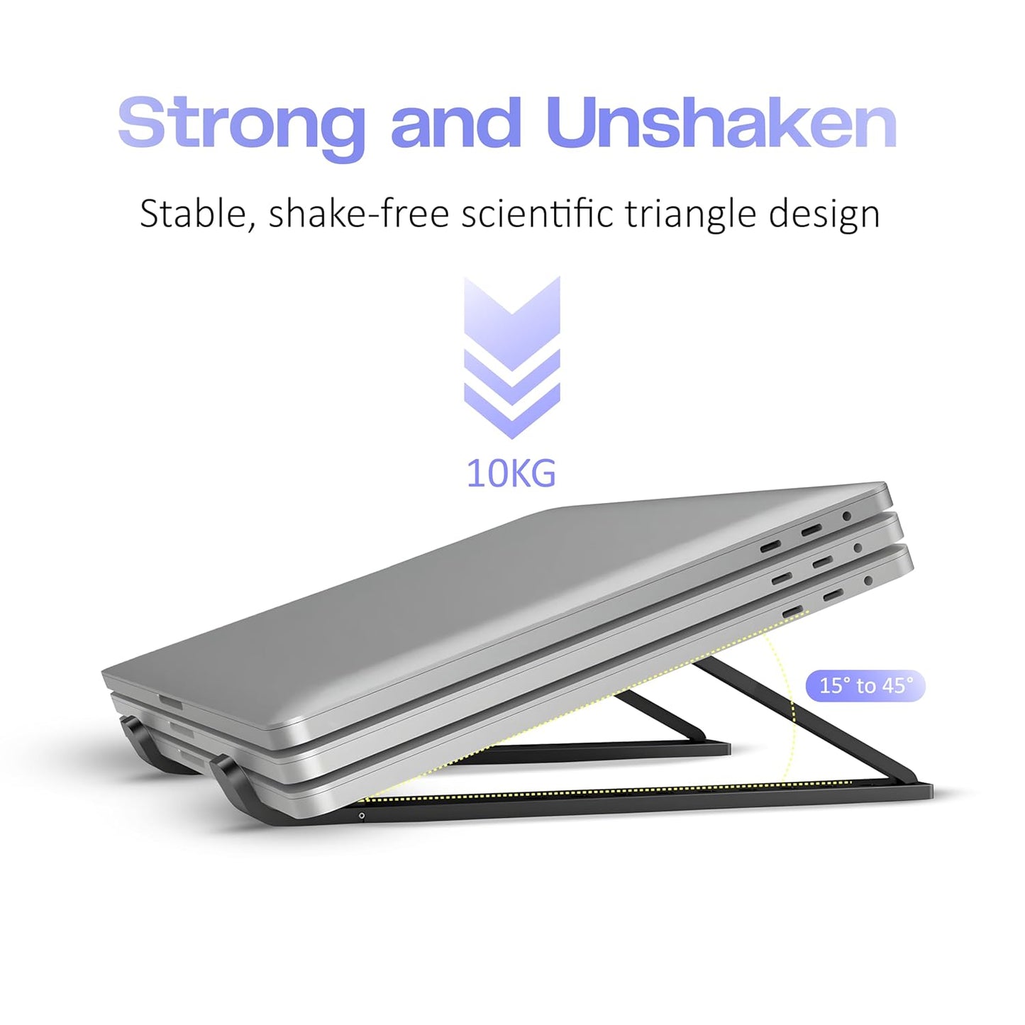 Aforword Adjustable Aluminium Laptop Stand – Foldable Portable Desk Stand for Laptop & Tablet