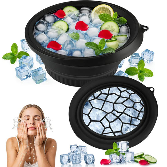Aforword Silicone Face Bowl for Ice with Built-In Icetray | Cold Plunge Therapy, Skin Tightening & Acne Relief – Portable Spa Tool for Home & Travel